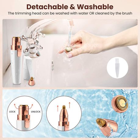 2 In 1 Facial Hair Remover & Eyebrow Trimmer USB Rechargeable - Image 4